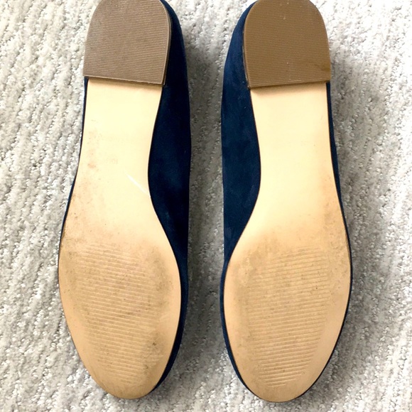 Talbots Penelope Scalloped Blue Kid Suede Ballet Flats Size 10 - Picture 7 of 9